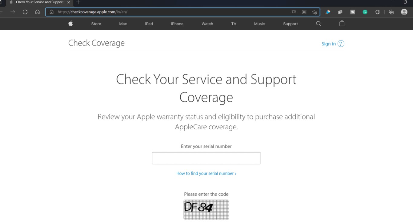 Check Apple Warranty