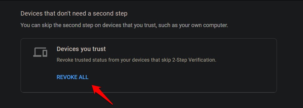 revoke all device google