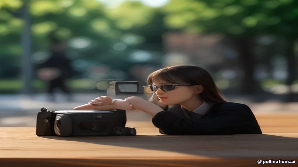 KI-Brille mit Kamera im öffentlichen Park – Symbolbild für Datenschutz bei Smart Glasses